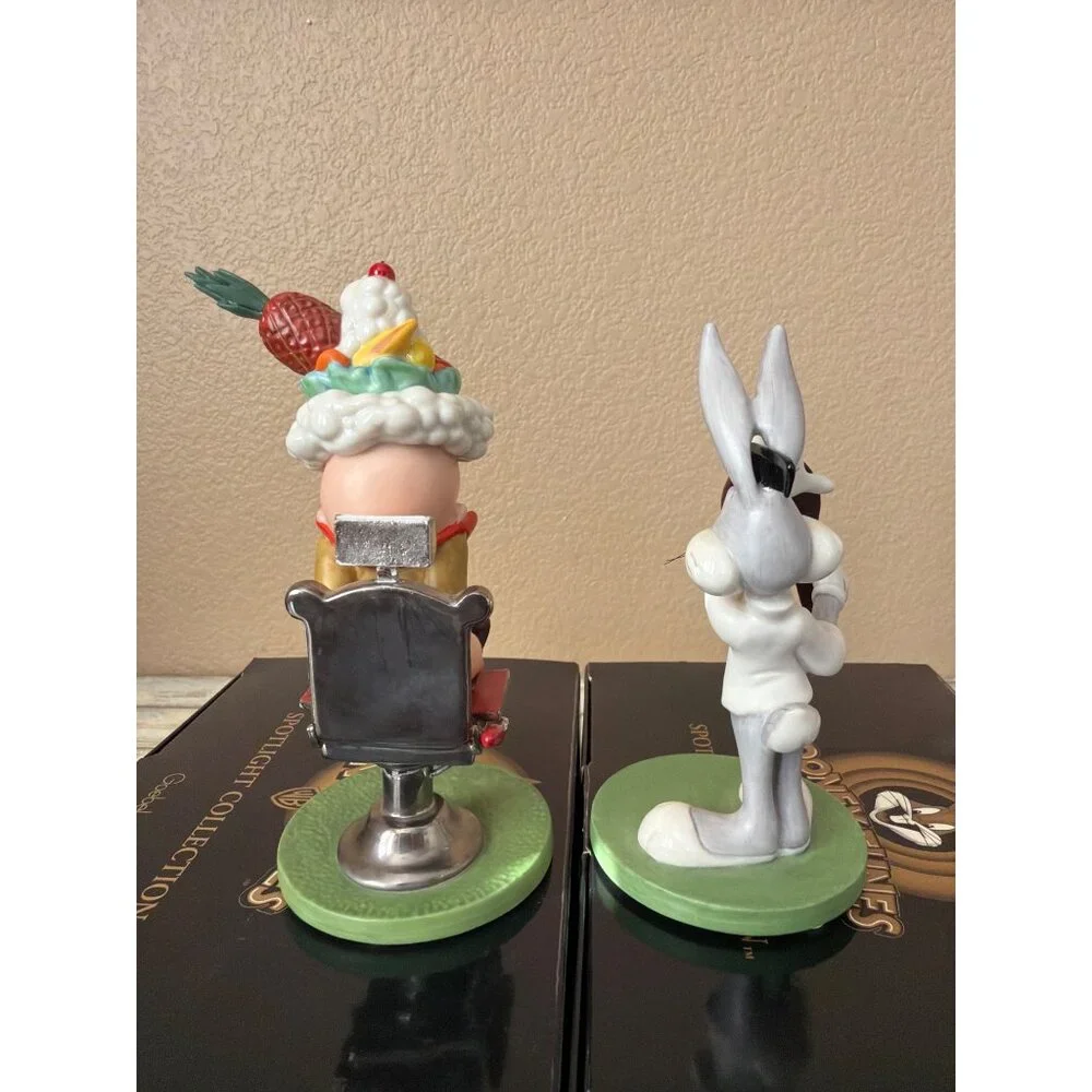 Goebel Looney Tunes Rabbit of Seville Bugs Fudd Scape 3-Pc Barber Set w/FLAWS - Picture 14 of 16